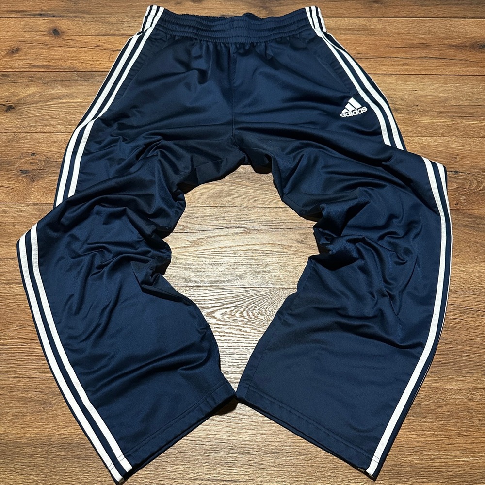 Adidas Navy Blue Track Pants Men XL AX7938 3-Stripe Athletic Joggers